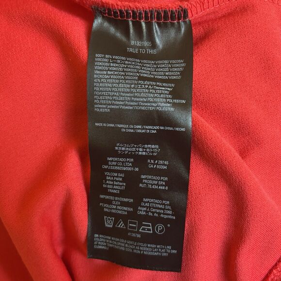 Volcom Le Fresh Mini Swing Dress Womens Orange Y2K Scoop Neck Size Small Party - Picture 11 of 13